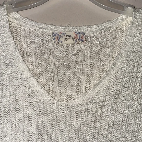 Pink Republic White Knit Sweater Size Medium - Picture 6 of 7